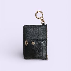 Coach Black Textured Leather Keychain Pouch